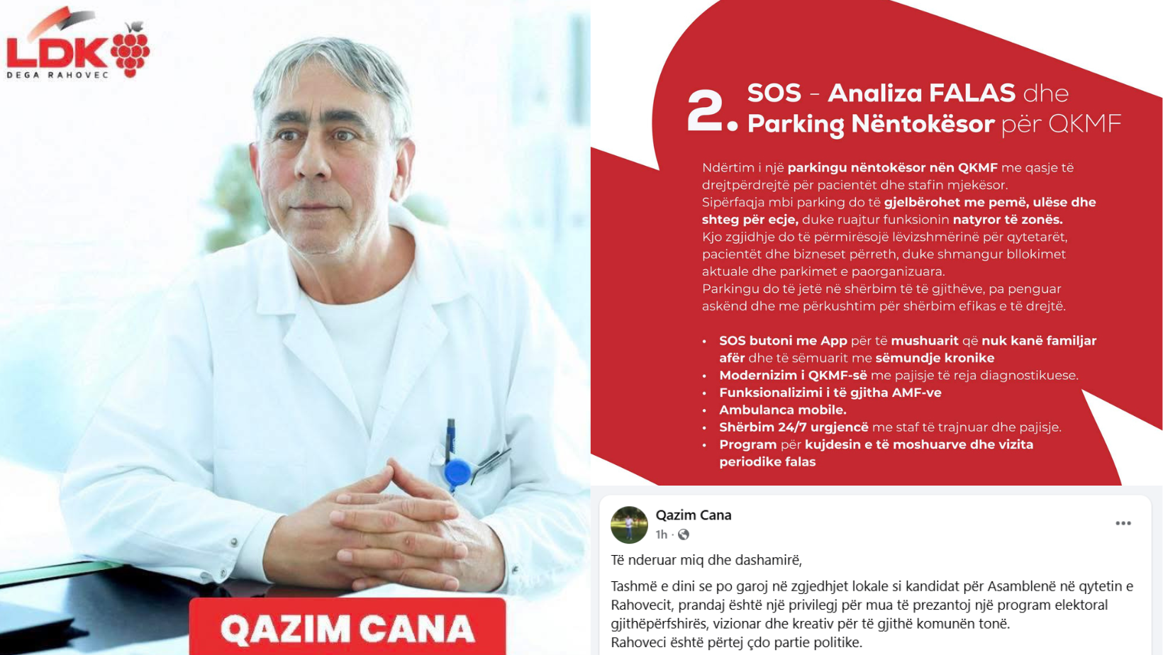 Cana kërkon votën për shtytjen para të Shëndetësisë: Rahoveci përtej çdo partie politike