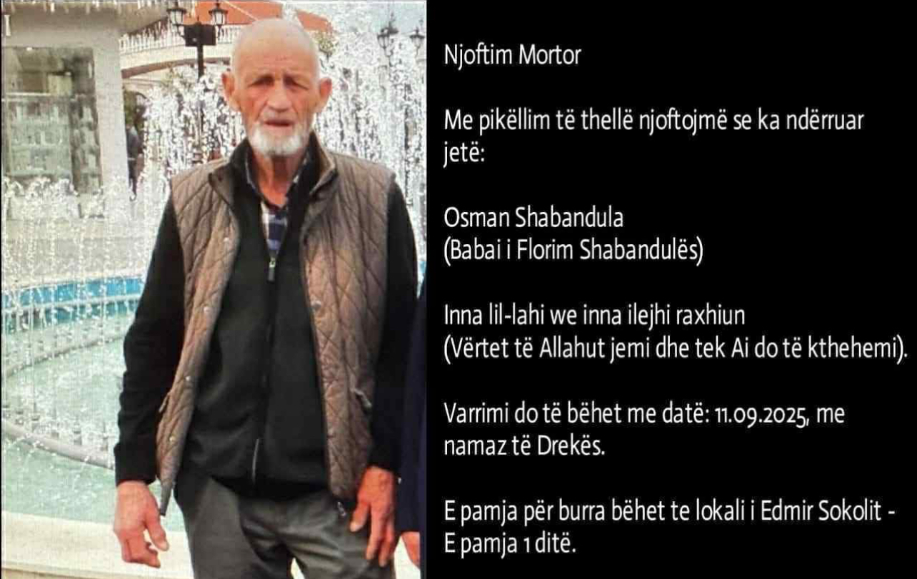 Njoftim mortor: Vdes Osman Shabandula
